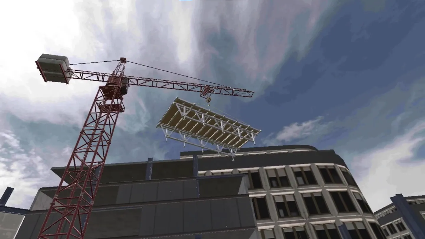 High rise crane deck rigging operation