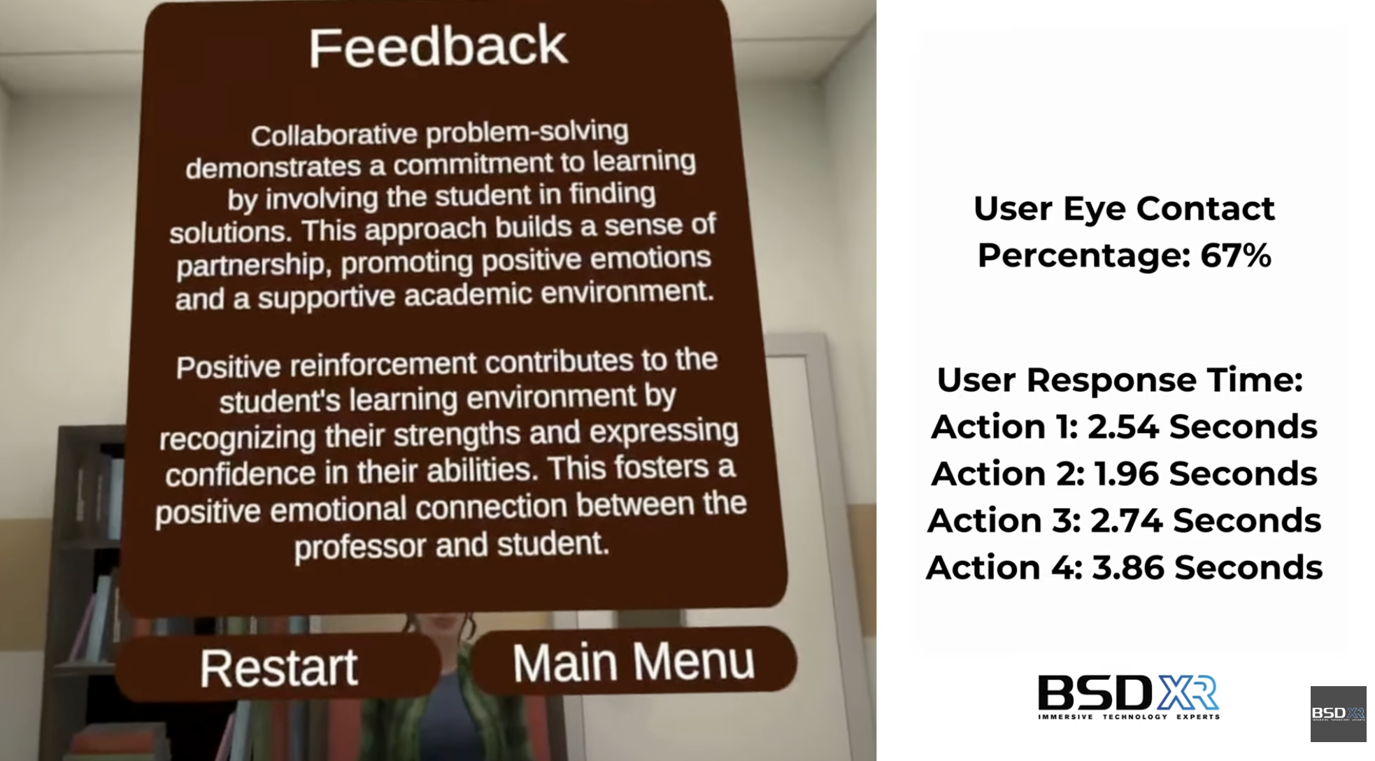 Mid-conversation AI response with three dialogue choice options displayed including a negative dismissive option