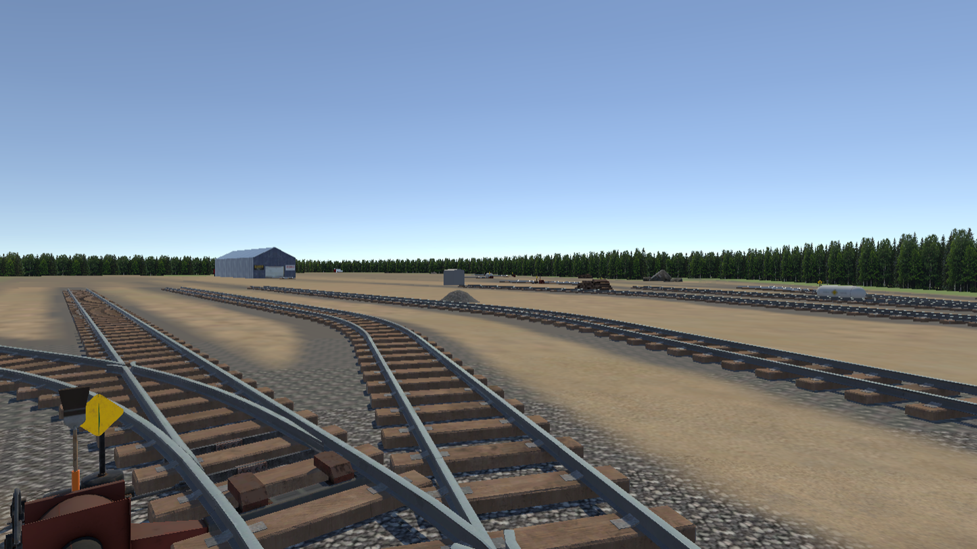 FIT yard wide track geometry with switch points and diverging routes